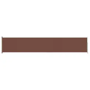 vidaXL Auvent latéral rétractable de patio 117x600 cm Marron pas cher