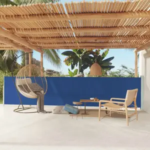 vidaXL Auvent latéral rétractable de patio 117x600 cm Bleu pas cher