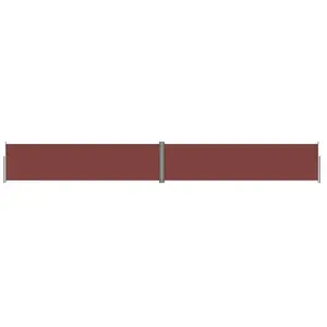 vidaXL Auvent latéral rétractable Marron 160x1200 cm pas cher