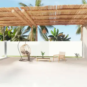 vidaXL Auvent latéral rétractable Crème 160x1200 cm pas cher