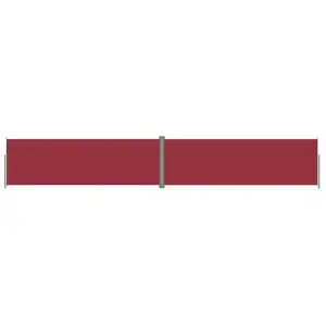 vidaXL Auvent latéral rétractable Rouge 200x1200 cm pas cher