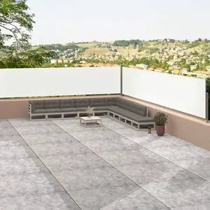 vidaXL Auvent latéral rétractable Crème 117x1200 cm pas cher