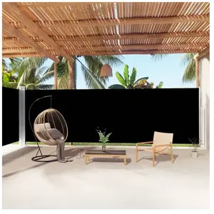 vidaXL Auvent latéral rétractable Noir 200x1000 cm pas cher