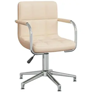 Vidaxl - Chaise pivotante de salle à manger Crème Tissu Crème pas cher