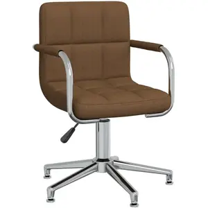 vidaXL Vidaxl Chaise Pivotante De Salle À Manger Marron Tissu pas cher