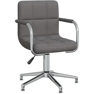 vidaXL Vidaxl Chaise Pivotante De Salle À Manger Gris Foncé Tissu