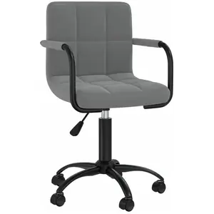 vidaXL Chaise pivotante de salle à manger Gris foncé Velours pas cher