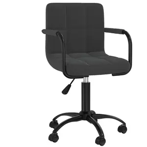 vidaXL Chaise pivotante de salle à manger Noir Velours pas cher