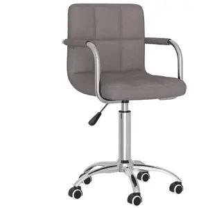 Chaise pivotante de salle à manger Taupe Tissu vidaXL pas cher