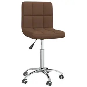 vidaXL Chaise pivotante de salle à manger Marron Tissu pas cher