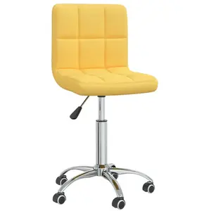 vidaXL Chaise pivotante de salle à manger Jaune moutarde Tissu pas cher