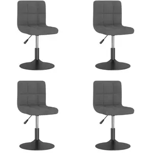 vidaXL Chaises pivotantes de salle à manger, 4 pcs Gris foncé Velours pas cher
