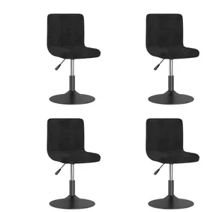 vidaXL Vidaxl Chaises Pivotantes De Salle À Manger 4 Pcs Noir Velours pas cher