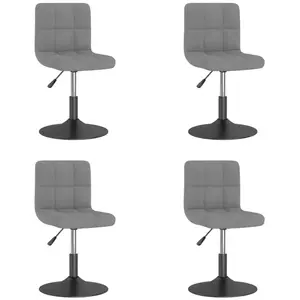 vidaXL Vidaxl Chaises Pivotantes À Manger Lot De 4 Gris Clair Velours pas cher