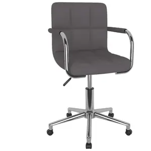 Chaise pivotante de salle à manger Taupe Tissu vidaXL pas cher
