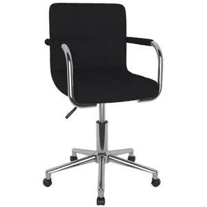 vidaXL Vidaxl Chaise Pivotante De Salle À Manger Noir Tissu pas cher