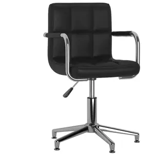 Non communiqué vidaXL Chaise pivotante de salle à manger Noir Similicuir pas cher
