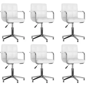 Comparateur de prix : vidaXL Chaises à manger pivotantes lot de 6 blanc similicuir