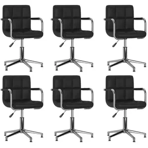 vidaXL Chaises pivotantes à manger lot de 6 noir similicuir pas cher