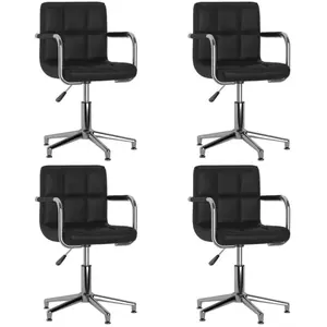 vidaXL Chaises à manger pivotantes lot de 4 noir similicuir pas cher