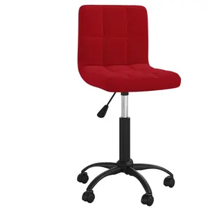 vidaXL Chaise pivotante de salle à manger Rouge bordeaux Velours pas cher
