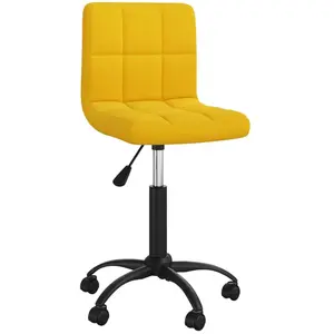 vidaXL Chaise pivotante de salle à manger Jaune moutarde Velours pas cher