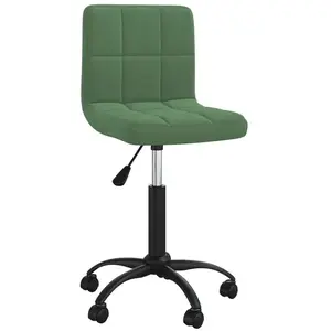 vidaXL Chaise pivotante de salle à manger Vert foncé Velours pas cher