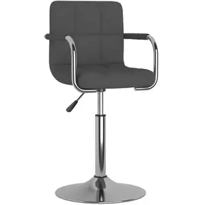 vidaXL Chaise de salle à manger Gris foncé Tissu pas cher