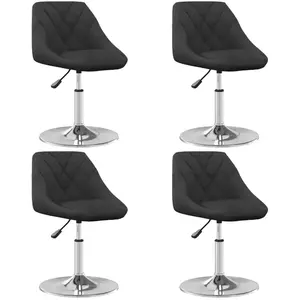 vidaXL Vidaxl Chaises À Manger Pivotantes Lot De 4 Noir Velours pas cher