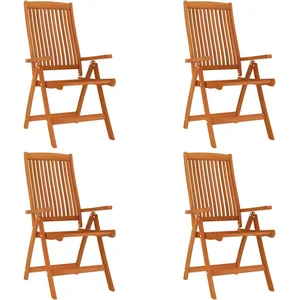 vidaXL Chaises de jardin pliables 4 pcs Bois d'eucalyptus massif pas cher