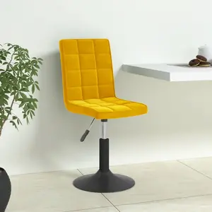 vidaXL Chaises à manger pivotantes lot de 6 jaune moutarde velours pas cher
