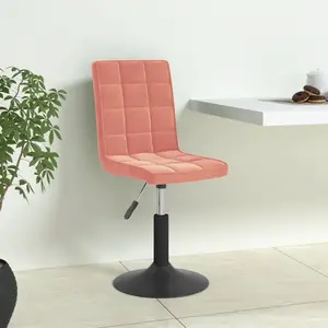 vidaXL Chaises pivotantes à manger lot de 4 rose velours pas cher