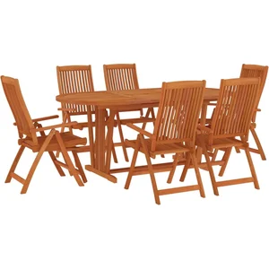vidaXL Ensemble à manger de jardin 7 pcs Bois d'eucalyptus massif pas cher