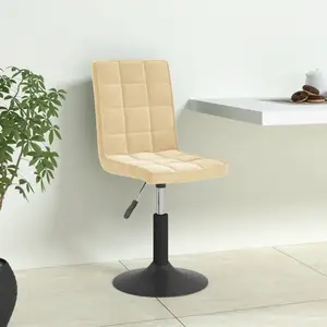 vidaXL Chaises pivotantes à manger lot de 4 crème velours pas cher