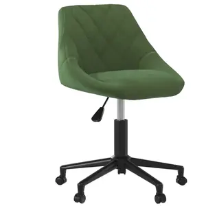 vidaXL Chaise pivotante de salle à manger Vert foncé Velours pas cher