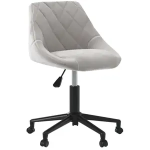 vidaXL Chaise pivotante de salle à manger Gris clair Velours pas cher