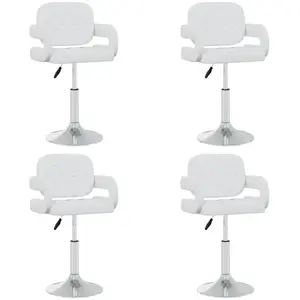 vidaXL Chaises pivotantes à manger lot de 4 Blanc Similicuir pas cher