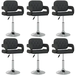 vidaXL Chaises pivotantes à manger lot de 6 noir similicuir pas cher