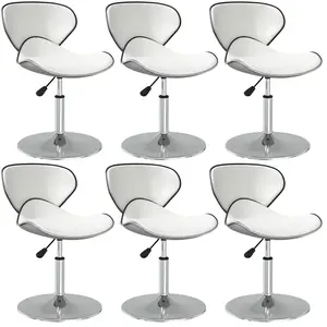 Vidaxl - Chaises à manger lot de 6 blanc similicuir Blanc pas cher
