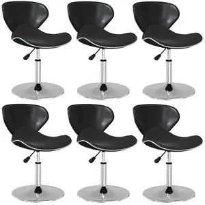 Vidaxl - Chaises à manger lot de 6 noir similicuir Noir