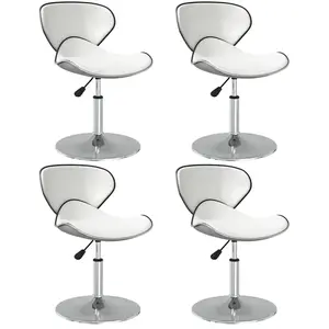 Vidaxl - Chaises à manger lot de 4 blanc similicuir Blanc pas cher
