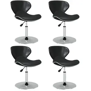Comparateur de prix : vidaXL Vidaxl Chaises À Manger Lot De 4 Noir Similicuir