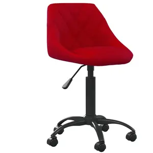 vidaXL Chaise de bureau Rouge bordeaux Velours pas cher