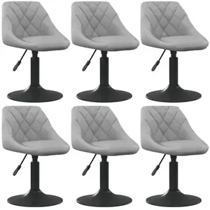 Comparateur de prix : vidaXL Chaises pivotantes à manger lot de 6 gris clair velours