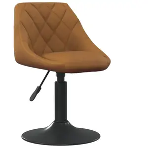 vidaXL Chaise de salle à manger Marron Velours pas cher