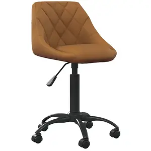 vidaXL Chaise de bureau Marron Velours pas cher