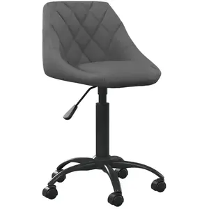 vidaXL Chaise de bureau Gris foncé Velours pas cher