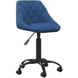 vidaXL Chaise de bureau Bleu Velours pas cher