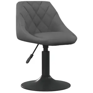 vidaXL Chaise de salle à manger Gris foncé Velours pas cher