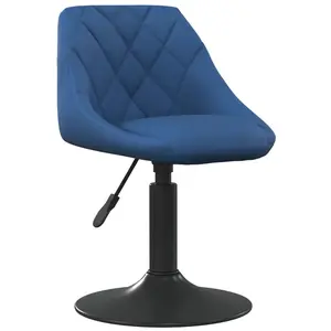 vidaXL Chaise de salle à manger Bleu Velours pas cher